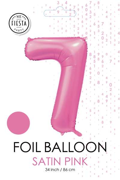 XXL Folienballon Zahl 7 Satin Rosa